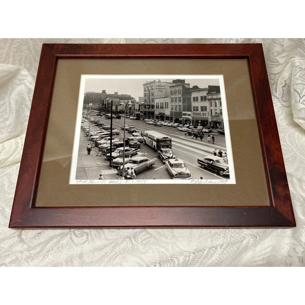 Reading PA 4th‎ & Penn St 1958 Framed B&W Photo Signed Leb Archu 1989 16x13